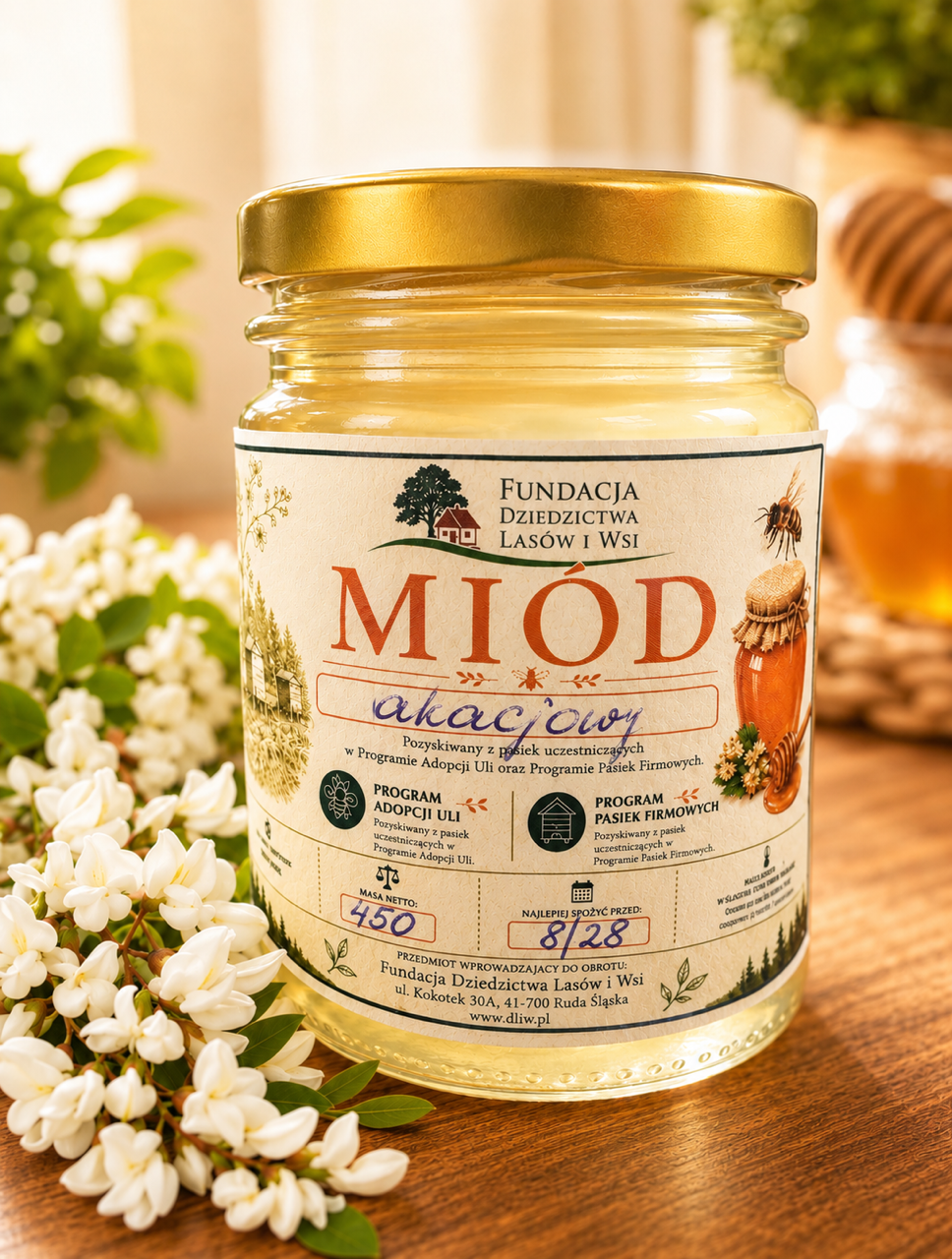 Miód akacjowy - 450 g